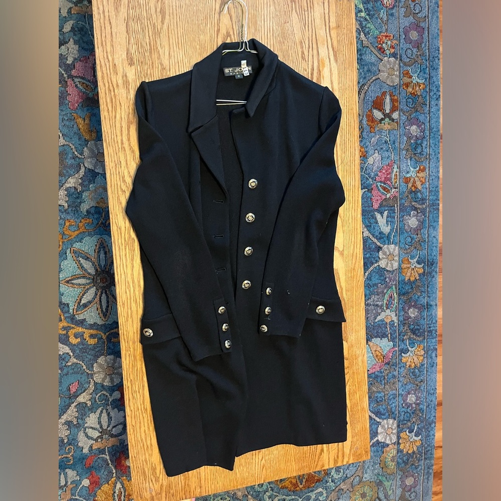Black and gold button up dress